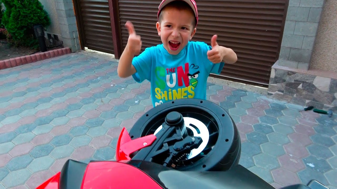 Unboxing Assembling and riding Sportbike BMW 12 volt - Children's bike